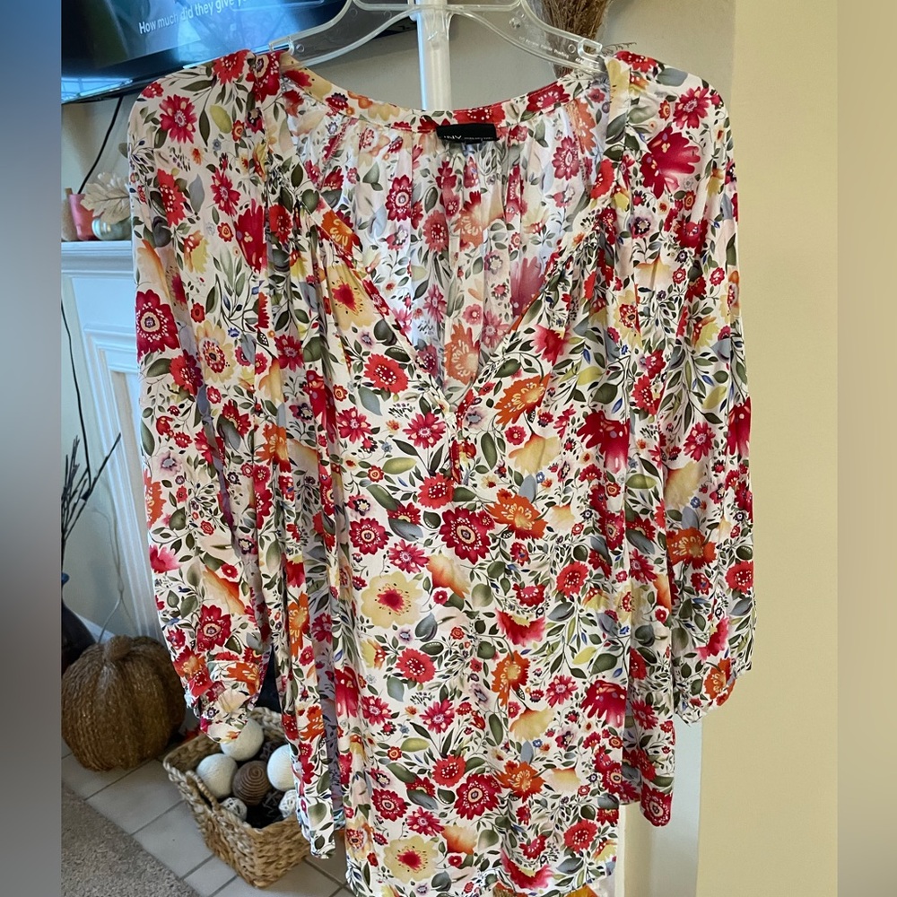 Jones New York Multicolor Floral Blouse, 1X